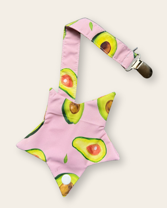 Cuerda y protector para chupos- Aguacates rosados!